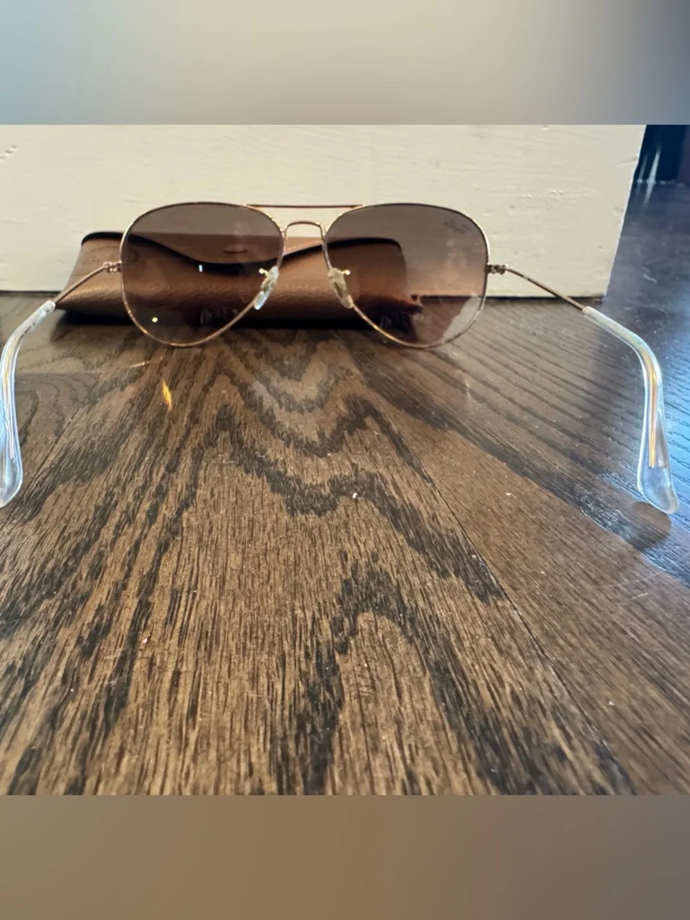 Ray-Ban Gold Frame Brown Lens Aviator Sunglasses